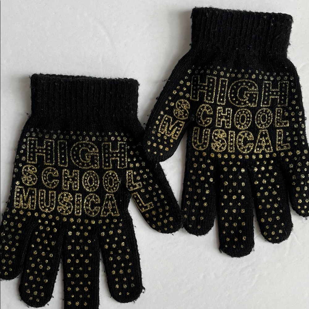 High School Musical Gloves Magic Knit Gloves Glittery Gold Almost Vintage